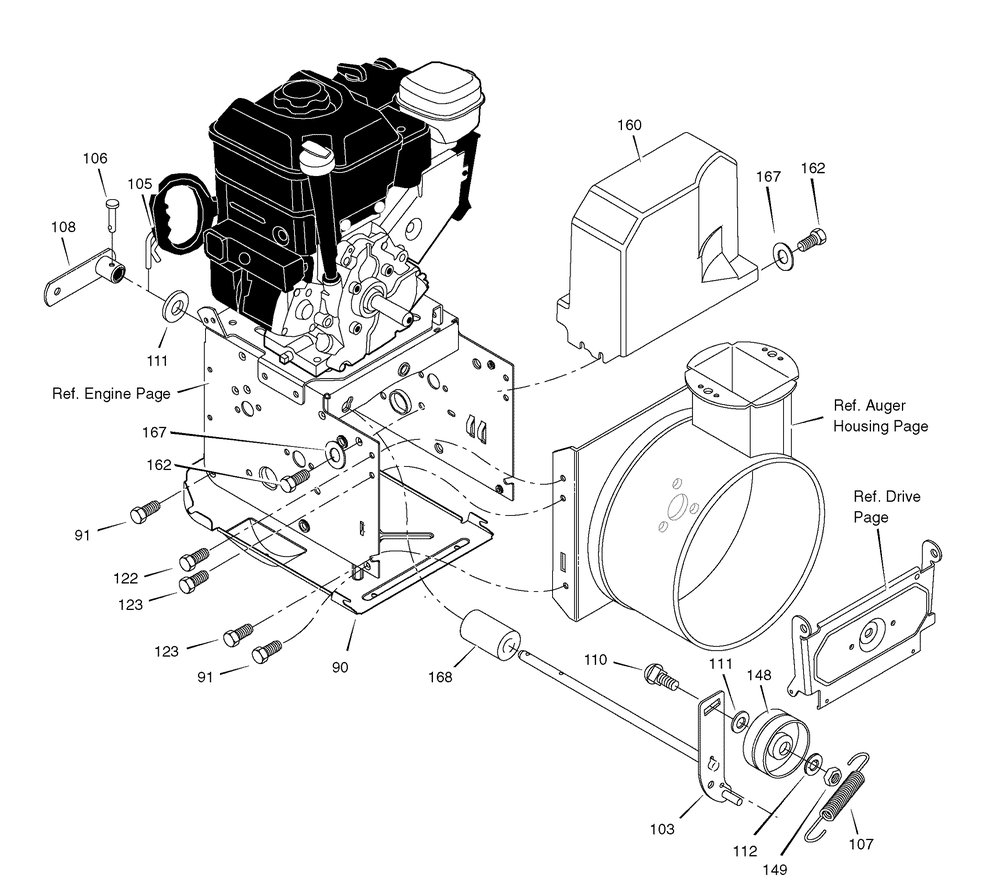 Frame Diagram and Parts List for 6271200X110-18-2830-88SN927 2007 Briggs and Stratton Snow Blower